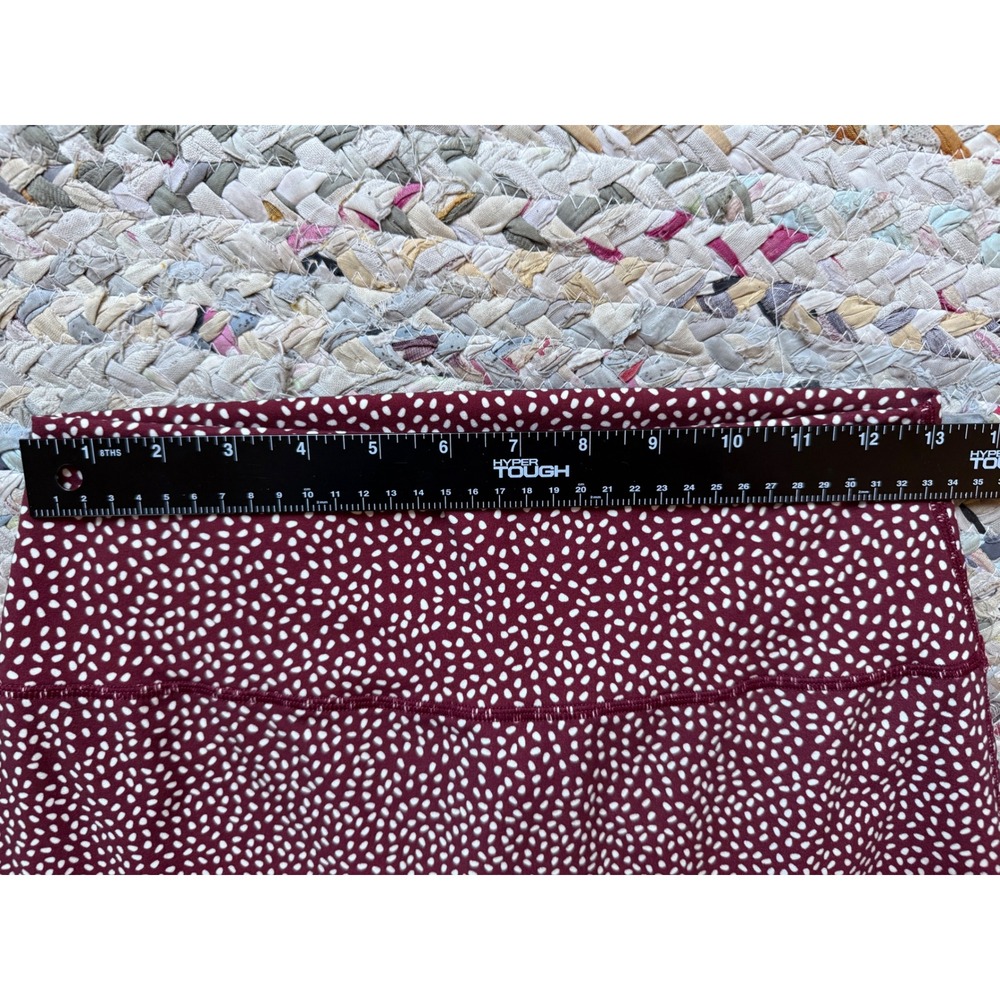 Buffbunny Collection Speckled Leggings Burgundy‎ White High Waist XL 25 Inseam - Picture 4 of 8
